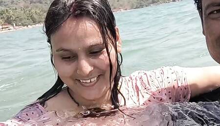 Fuck in the sea on boat