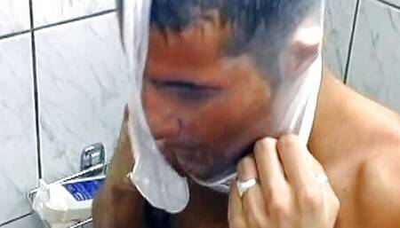 Hot German lady gets her hairy pussy destroyed in the bathroom