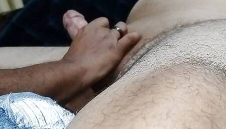 Obedient handjob her husband