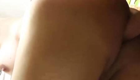 Fit shemale with hairy cock gets fucked bareback by her