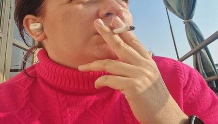 Smoking on a cold winter afternoon 720HD