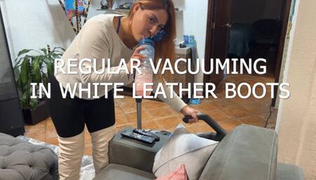 REGULAR VACUUMING IN WHITE LEATHER BOOTS