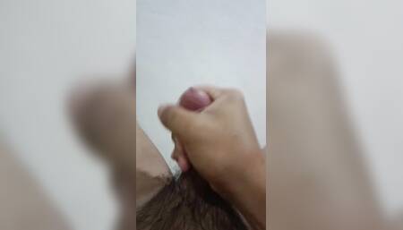 Jerking off my hairy dick and cum