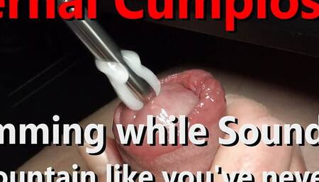 POV Exclusive Internal Cumplosion while sounding 9mm Fluid Cum Fountain w Live Audio