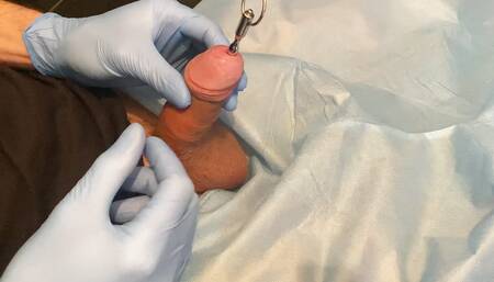 Sounding session urethra insertion peehole play and cum