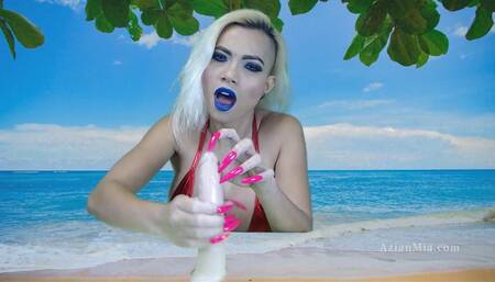 Jerking You Off With My Beautiful Pink Long Pointed Nails