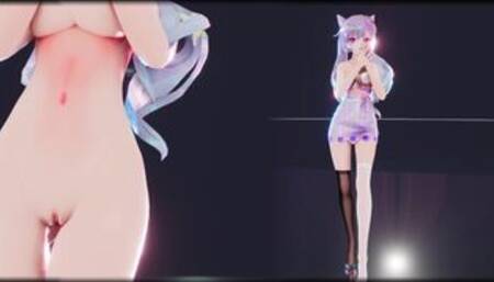 【R-18 MMD-4K】 Genshin Impact Keqing 刻晴 - Good night kiss