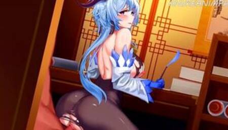 GENSHIN IMPACT HENTAI GANYU BIG ASS GETS FUCKED IN REVERSE COWGIRL