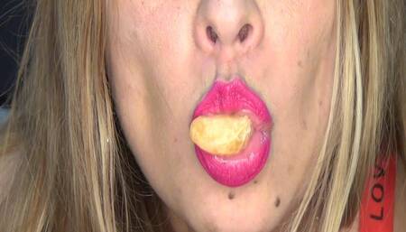 Hot Fun Swallowing Big Tangerines