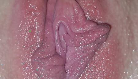 Girl masturbates - pussy is glowing