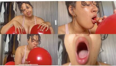 1080P Blow balloons solve my sexy hiccups problems