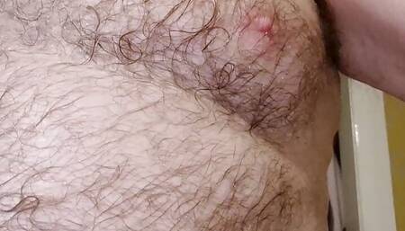 Mini end of piss session wank and loud verbal orgasm