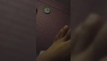 Bottom of feet with sweat