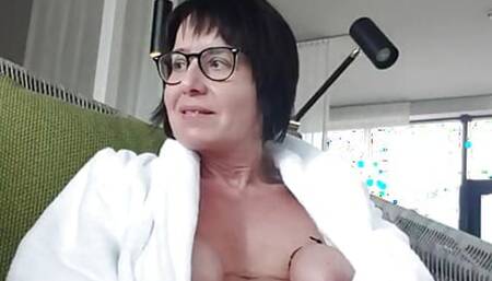 Orgasm in hotel wellness relaxation room