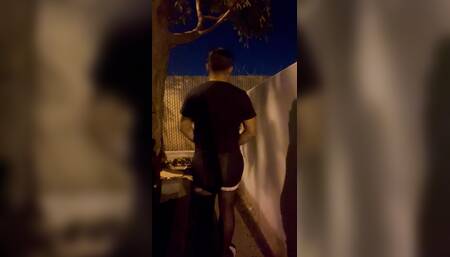 Big ass femboy crossdresser public