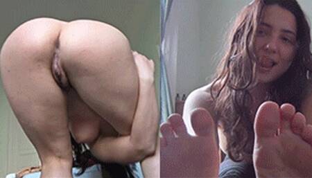 STRIP TEASE YOGA FETISH | PENELOPE | ASS 90° LEGS SPREAD PUSSY TITS BOUNCING NUDE SOLES NATURAL TOES WORKOUTS HAIRY