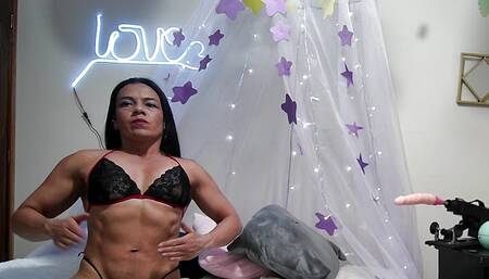 sexy fitness woman shows her body on hot camera without any taboo