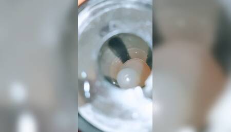 Erika Oak Piss & Cum in Fleshlight with Condom on
