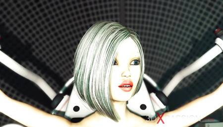 Mad Lab 2075. Sex Android Futa Fucks Hard a Horny Woman in Cuffs