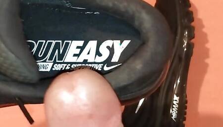 Cumming inside his wife's Nike Air Max with fleshlight