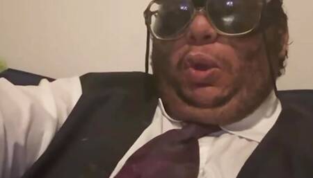 Pervert Anton cums on his tie.