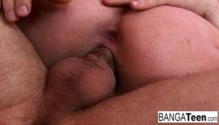 Big tittied teenager loves taking dick anally