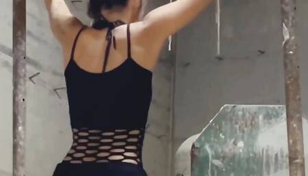 Dominant Girl Mistress Tied Bondage Guy in Basement, Sucked and Fucked His Mouth with Dildo, Femdom, Teens