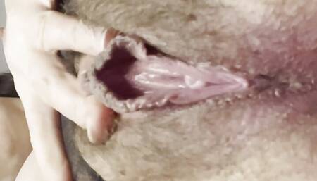 Fingering Hairy Pussy in Pantyhose on Face