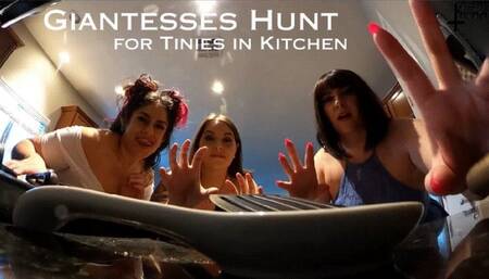 Giantesses Hunt for Tinies in Kitchen - VR 360 - a Vore Unaware video featuring Sydney Screams, Virah Payam, and Jane Judge with Biting, Mouth and Teeth Fetish, Cooking, Eating, Food, and sexy BBW babes dangling you over their open mouths!