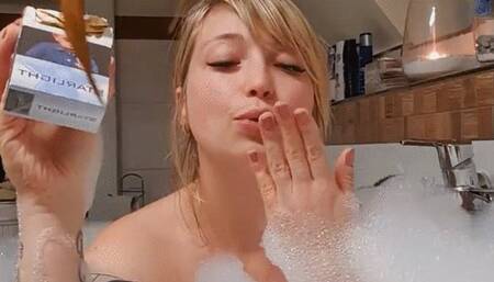 Take a bath with me and inhale all my Nicotine