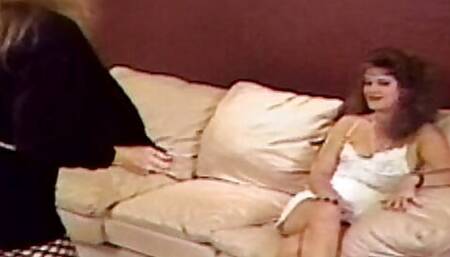 Two lesbian babes having good time in classic movie