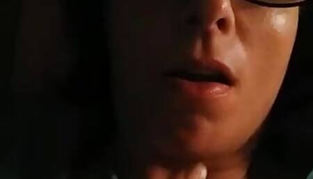 She is alone in bed...