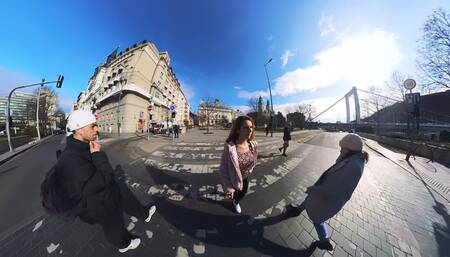 CUMwalk! It's spring weather, let's go for a walk! With cum on my face.\n