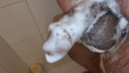 Soaping My Cock Before Shaving.