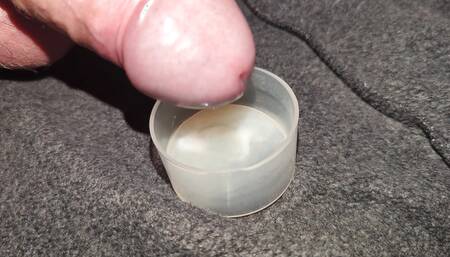 Extreme Closeup Huge Thick Load of Cum Edged Out Into Cup and Swallowed