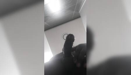 African man in public toilet