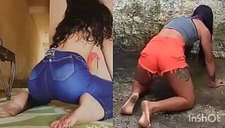 Brazilians dirty feet twerk e footjob compilation