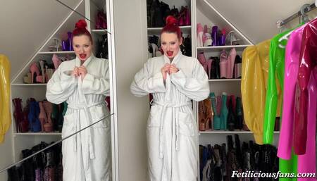 Trying on new latex after surgery