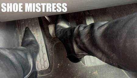 NEW Pedal Pumping & Driving Wearing Stuart Weitzman $1000 Thigh High Leather Boots