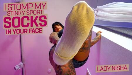 I will push my smelly sports socks into your face ( Socks & Giantess Feet with Lady Nisha ) - FULL HD MP4