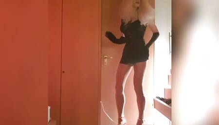 Dancing in shiny pantyhose again 1