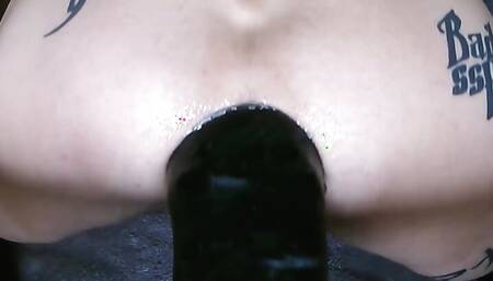BBC dildo from Mr. Hankey's Toys - my hole gets stretched and gaped