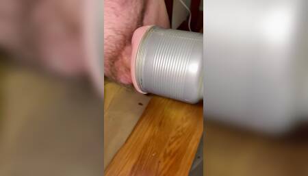 Fleshlight fucking and cum from hot hairy college guy