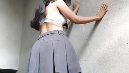 Cute girl getting horny after school ,chodai Kai liya ready hu
