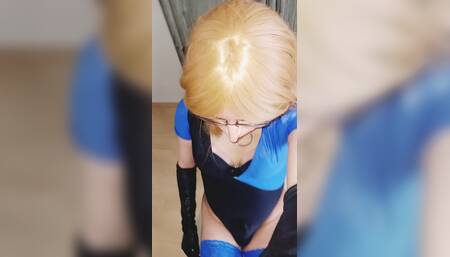 Sissy crossdresser masturbating and cumming again
