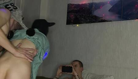 Two dicks enter her tight pussy juicy and powerfully - homemade threesome - 1.147