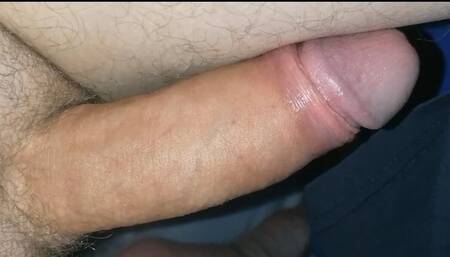 Big throbbing uncut cock under covers