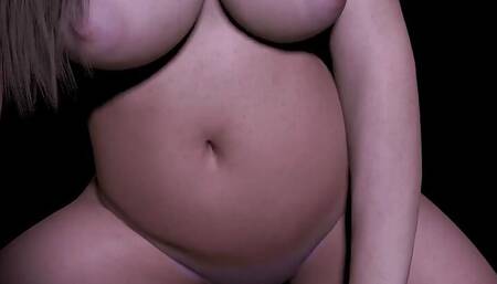 Beautiful Plum Girl Riding Dildo in the Dark