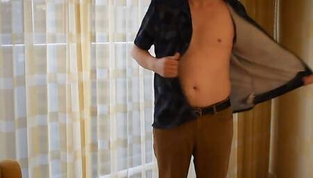 Exposed Loser Strips Naked In A Hotel