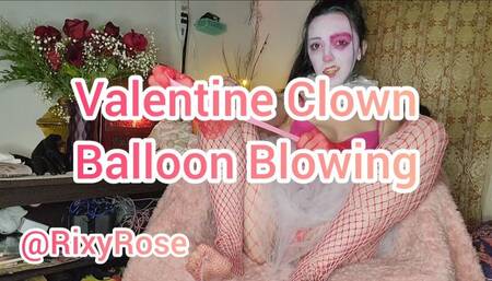 Valentine Clown Balloon Blowing